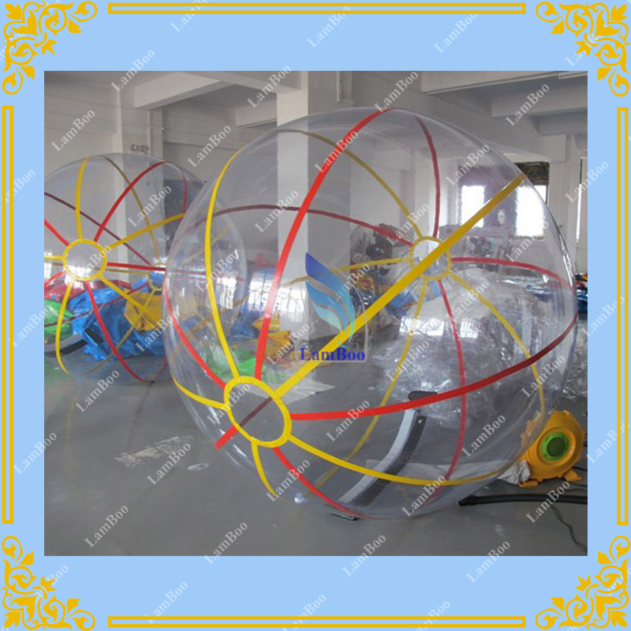 뜨거운 판매 2 m 직경 물 걷는 공, 상업적인 사용 거대한 물 수영장 공, 투명한 거품 축구